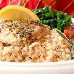 Baked Salmon and Rice