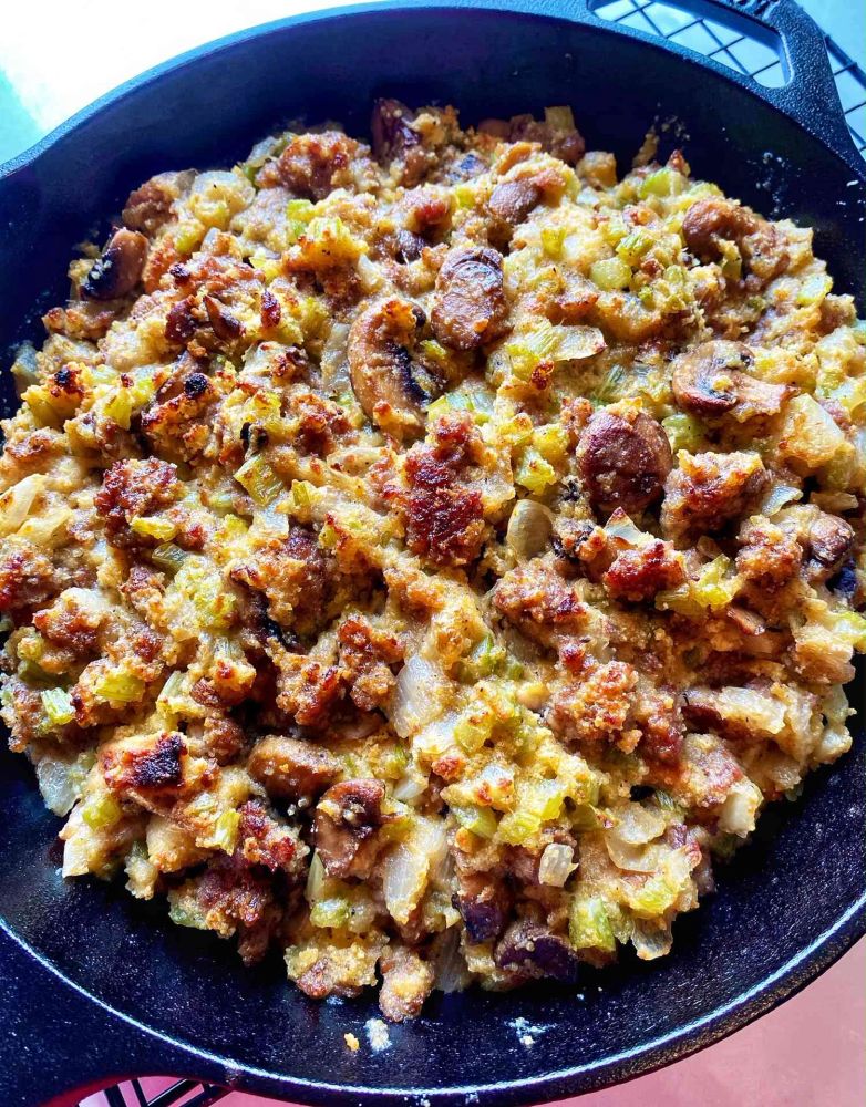 Sweet and Savory Sausage Cornbread Stuffing