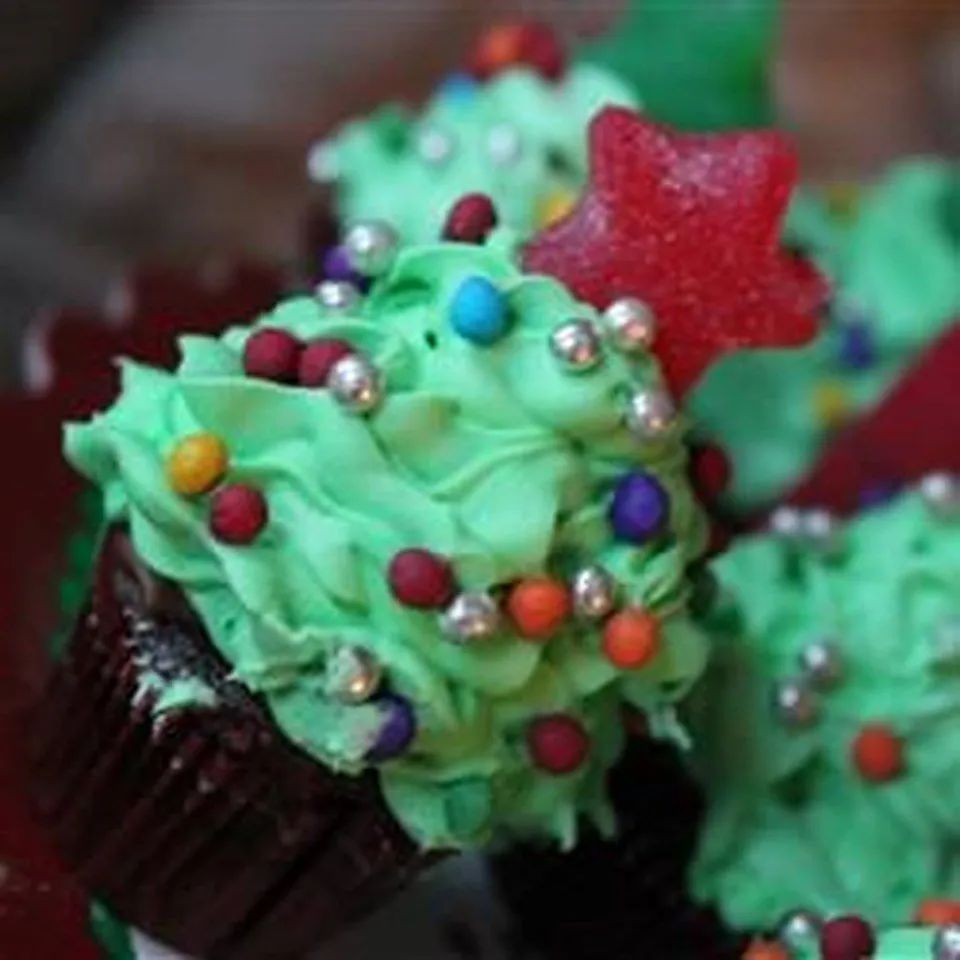 Christmas Tree Mini Cupcakes