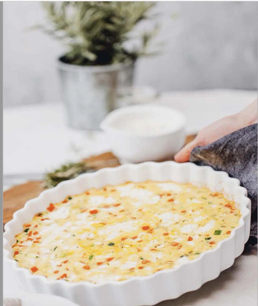 Cottage Cheese Frittata with Cucumber and Radish Dip