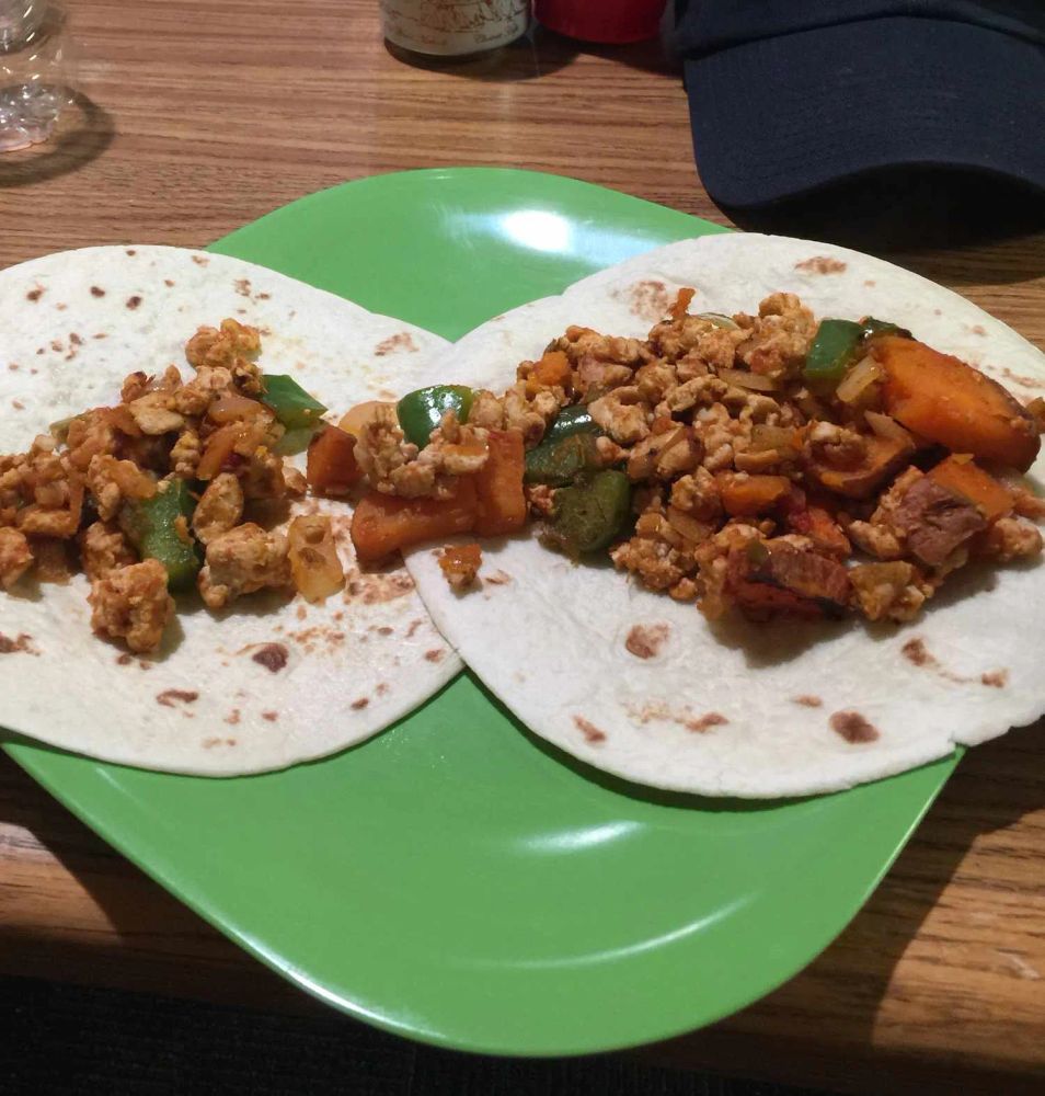 Turkey and Yam Spicy Tacos