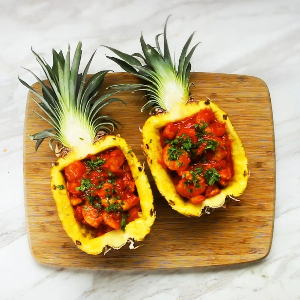 Spicy Pineapple Shrimp by Bien Tasty