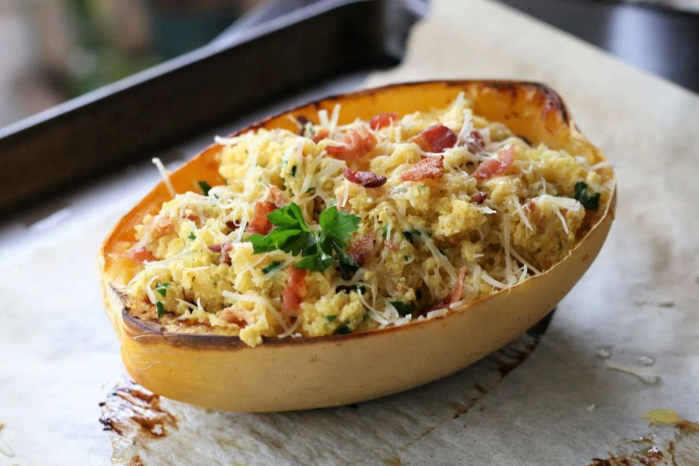 Keto Spaghetti Squash Carbonara