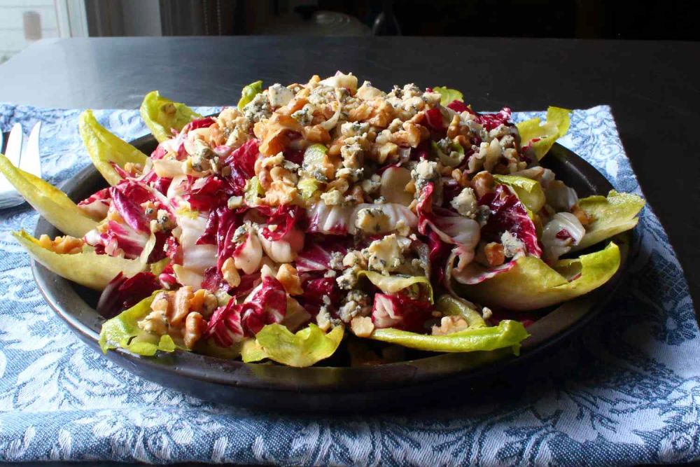 Blue Cheese, Walnut, and Chicory Salad