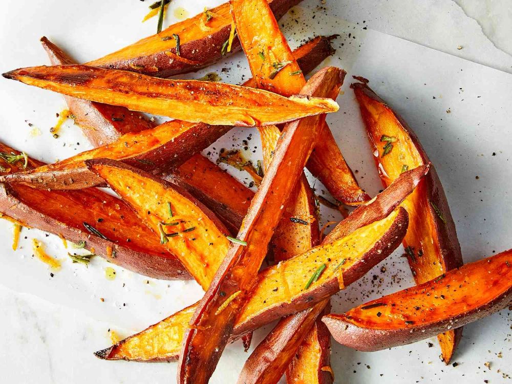 Sweet Potato Wedges with Rosemary-Orange Brown Butter