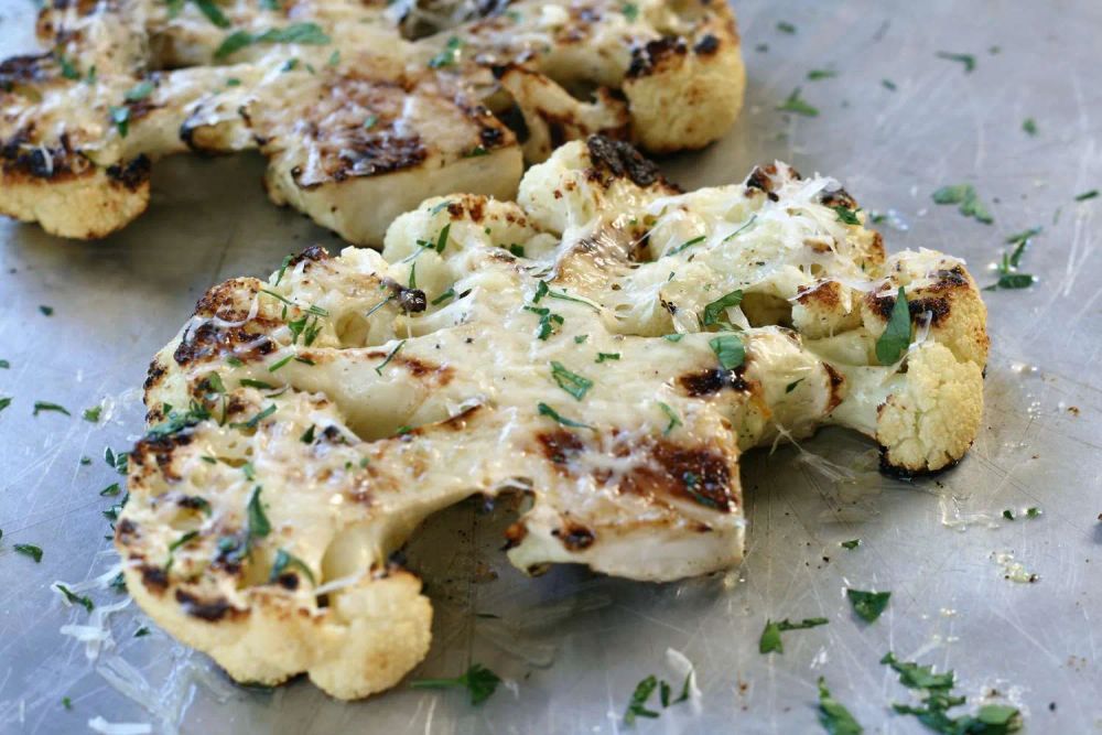 Grilled Truffle-Parmesan Cauliflower Steaks