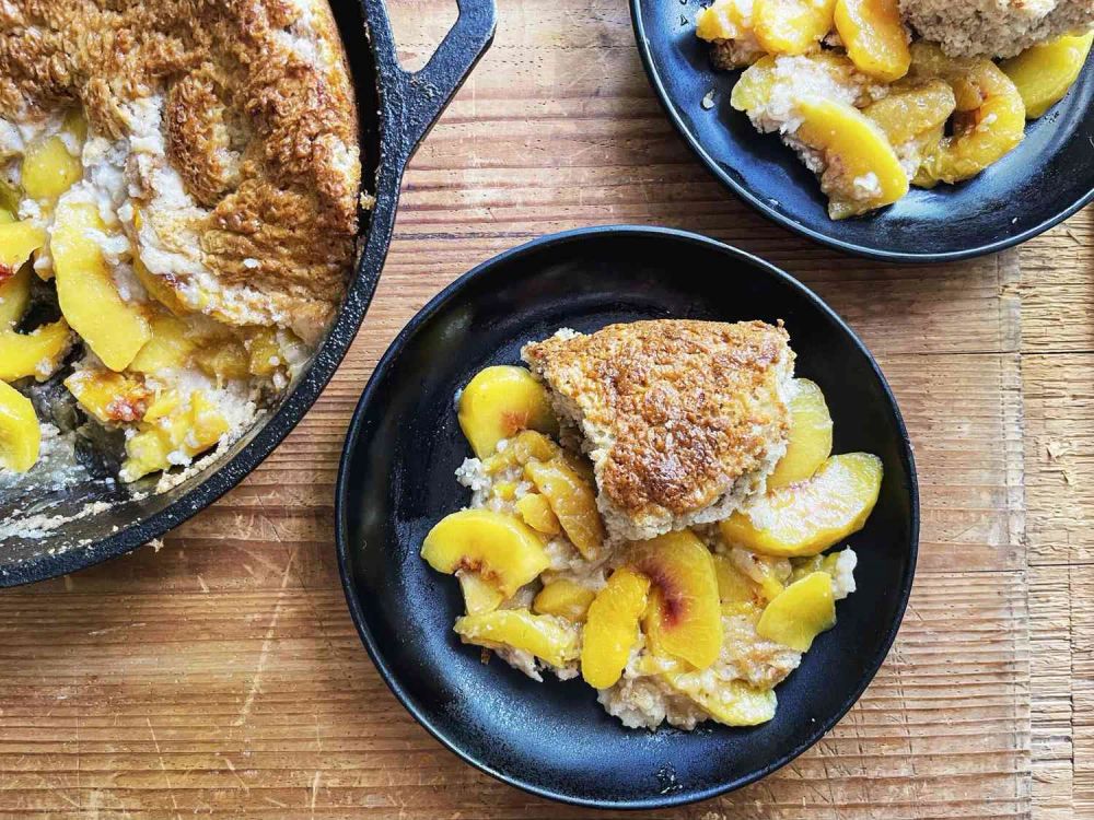 Dutch Oven Peach Cobbler for Camping