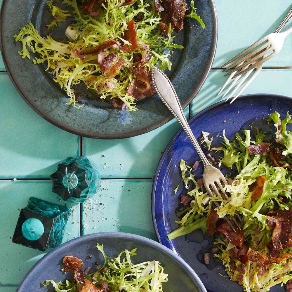 Frisee Salad with Hot Bacon Dressing