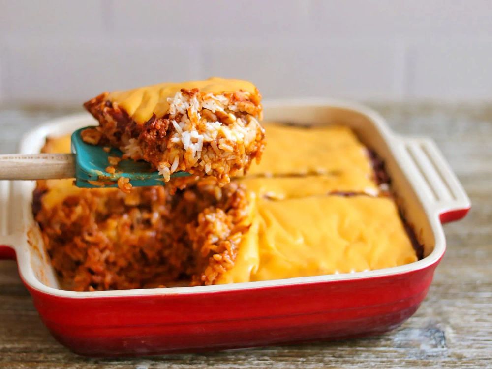 Ground Beef and Rice with Cheese