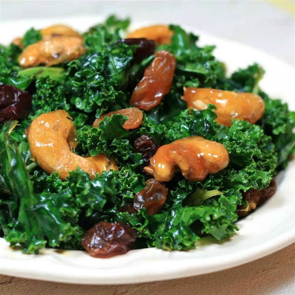 Kale Salad with Sugar-Coated Cashews