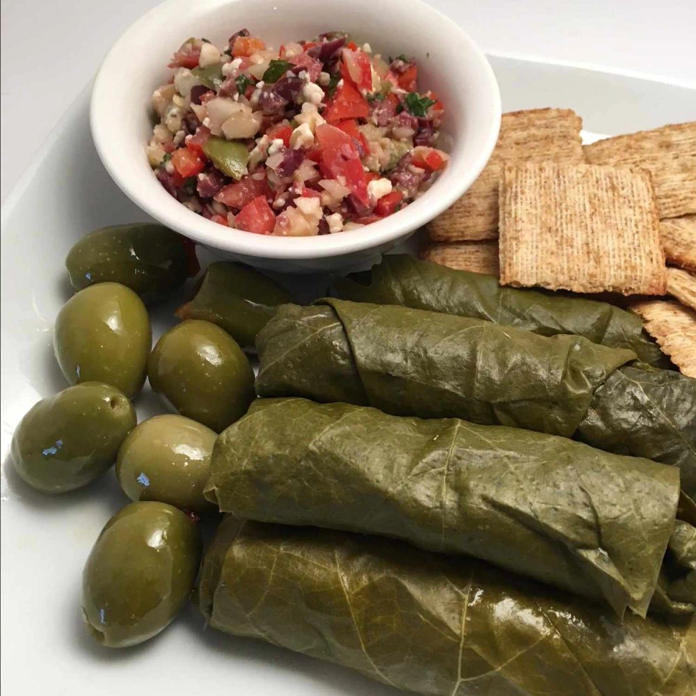 Gorgonzola and Olive Stuffed Grape Leaves