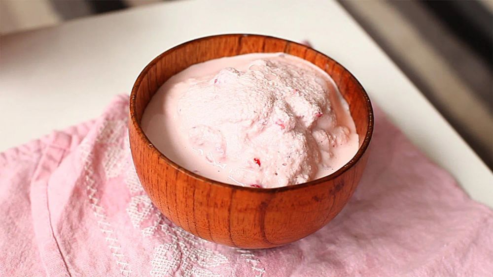 Fresh Fruit Ice Cream in a Baggie