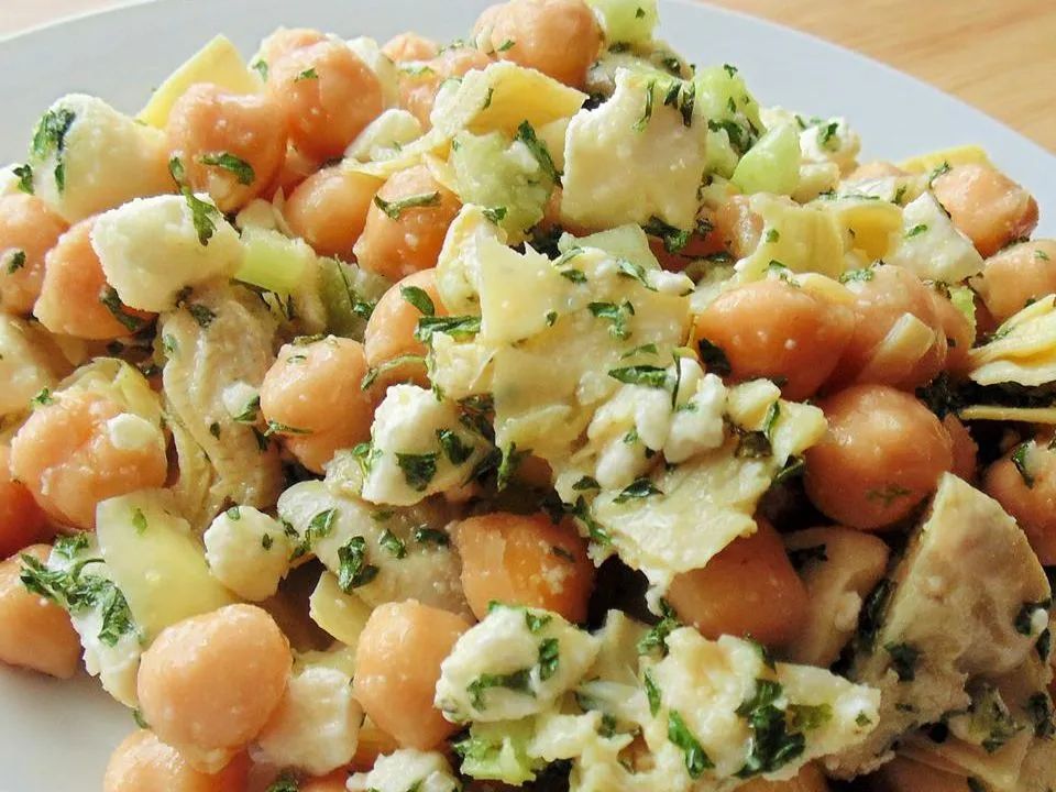 Chickpea, Artichoke, and Feta Salad