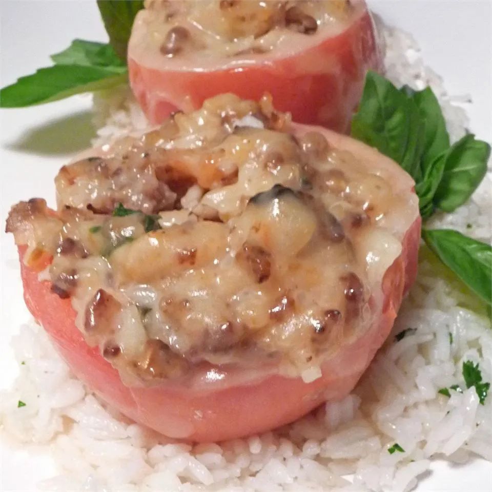 Rice and Beef Stuffed Tomatoes