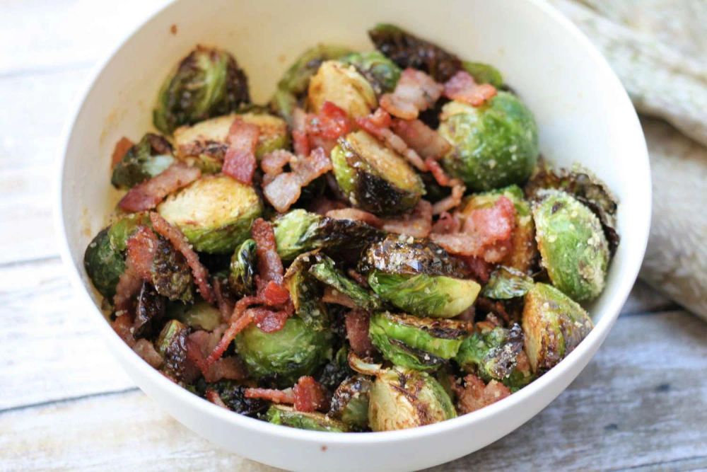 Air Fryer Brussels Sprouts with Bacon