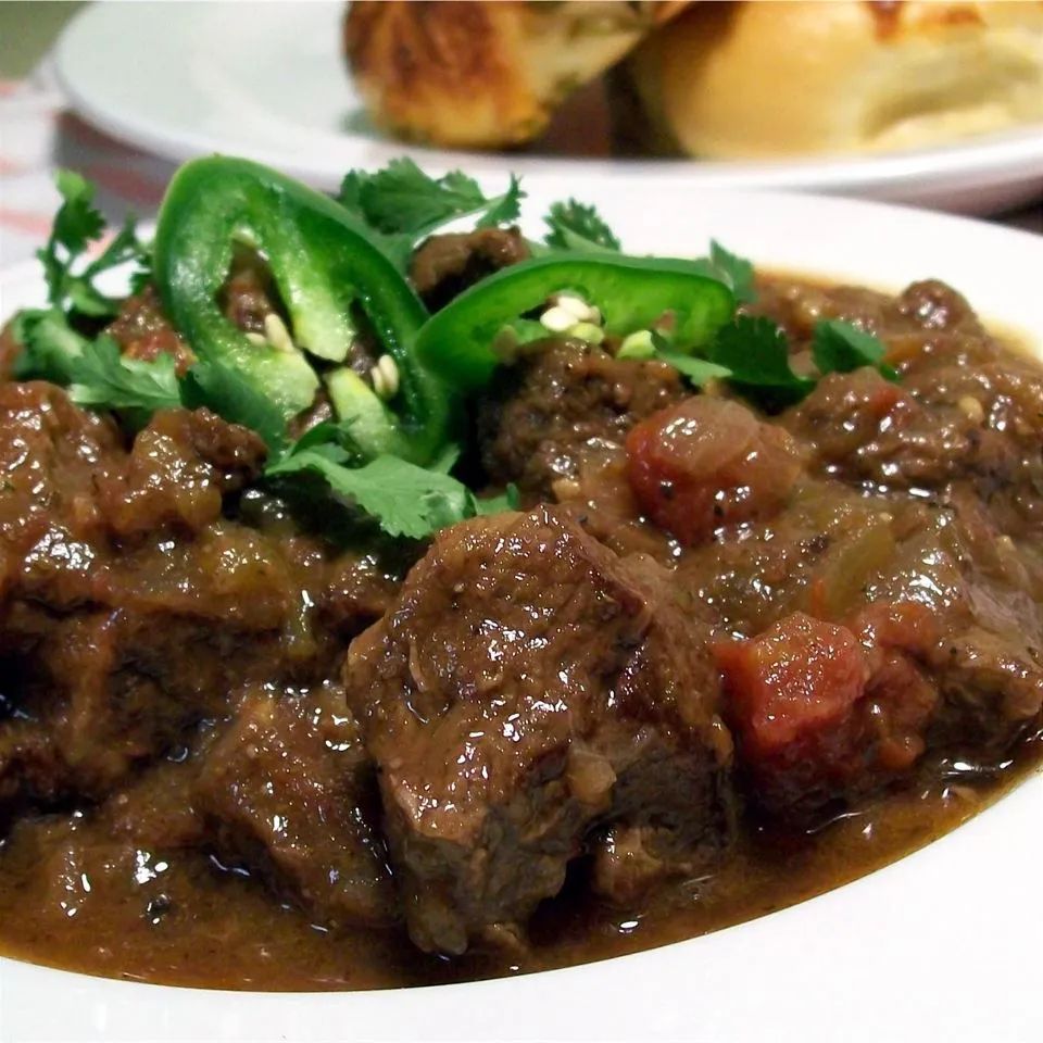 Beef, Green Chili, and Tomato Stew