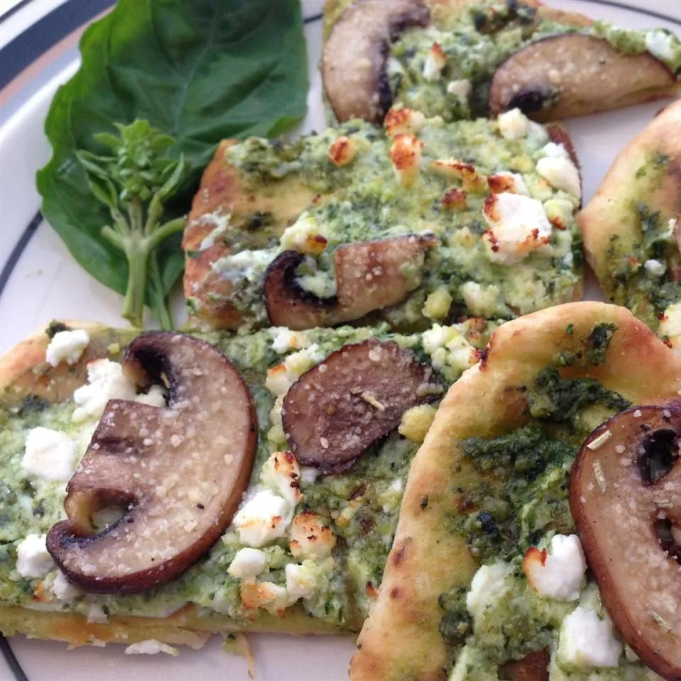 Basil Pesto and 3-Cheese Naan Pizza