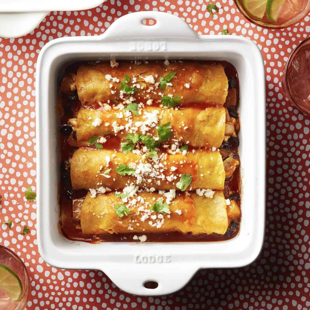 Roasted Butternut and Black Bean Enchiladas