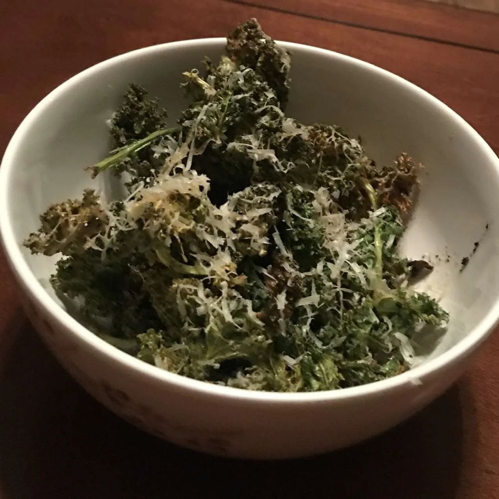 Air Fryer Kale Chips with Parmesan