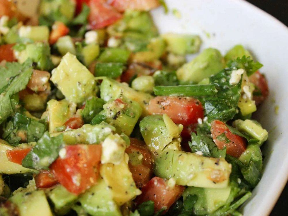 Cilantro, Avocado, Tomato, and Feta Salad