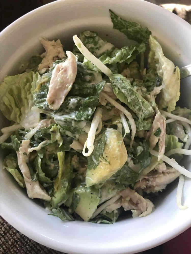 Citrusy Romaine Salad with Shredded Chicken