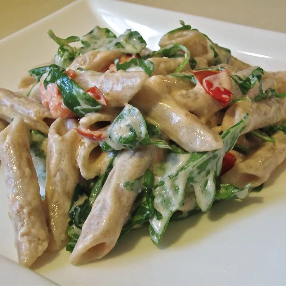 Goat Cheese and Arugula over Penne