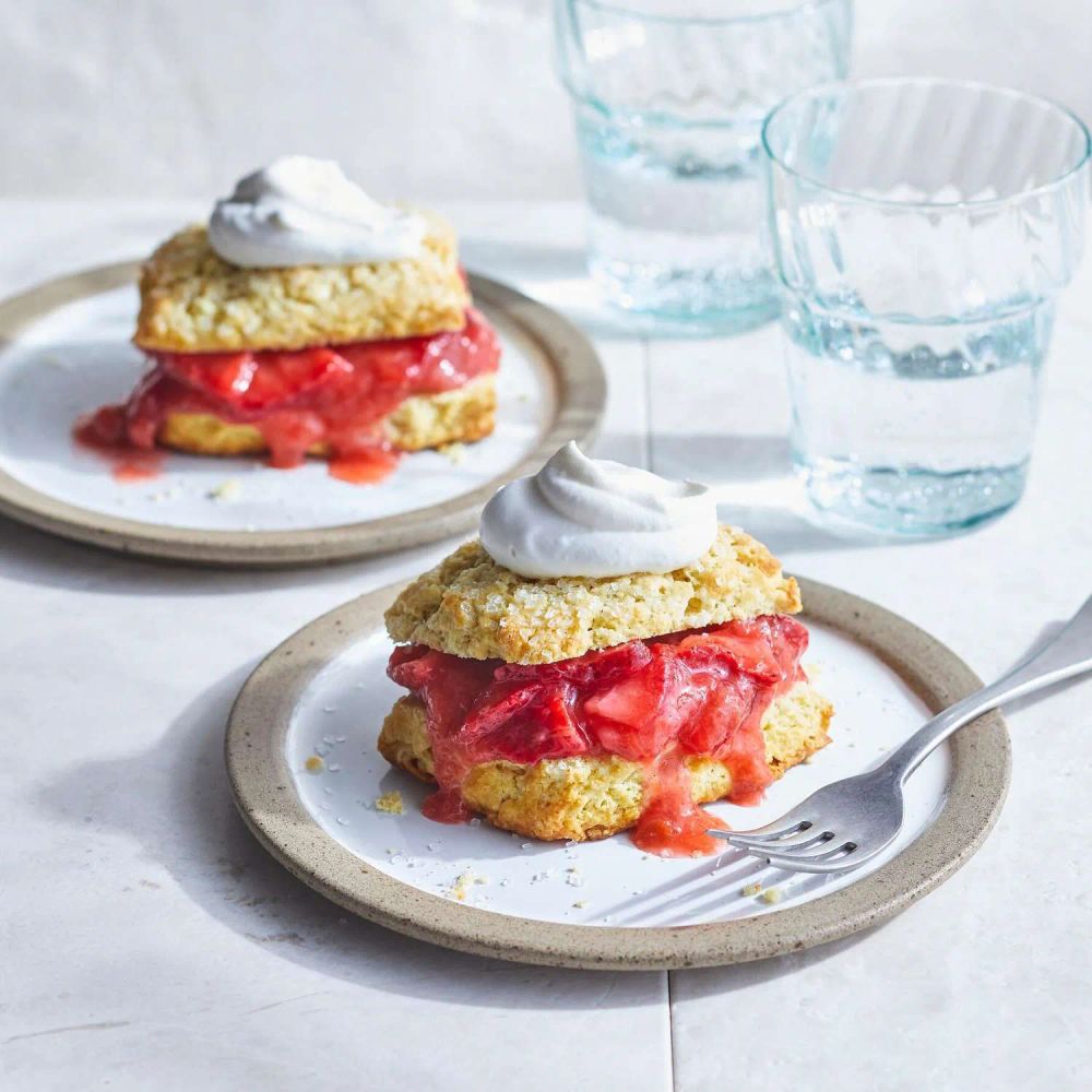 Strawberry and Rhubarb Shortcakes