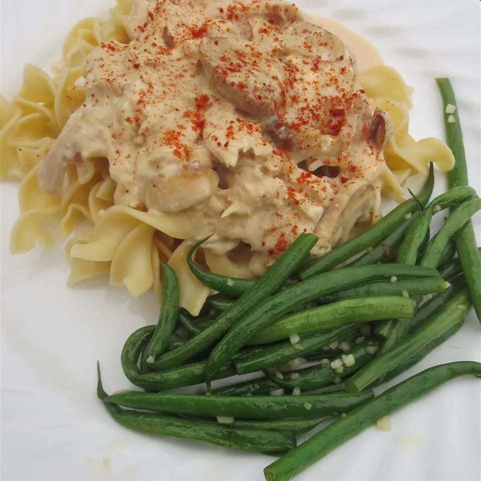 Greek Yogurt Chicken Stroganoff with Mushrooms