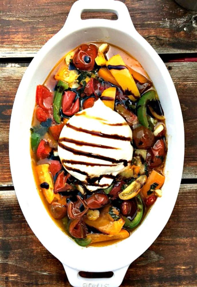 Roasted Veggie Salad With Burrata