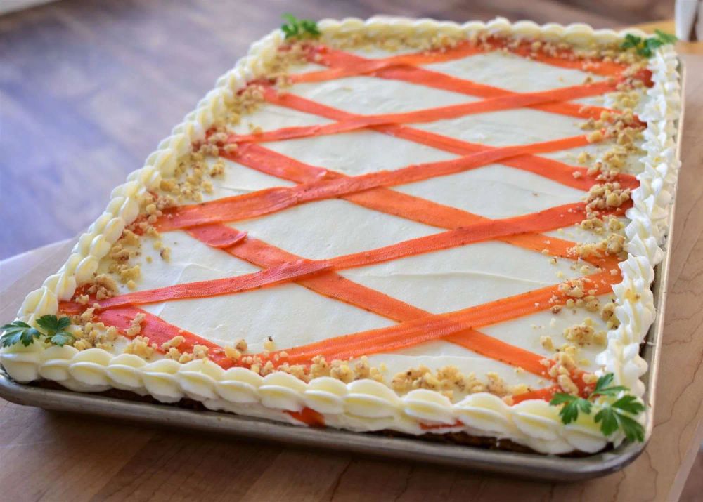 Brown Butter Carrot Sheet Cake with Brown Butter-Cream Cheese Frosting