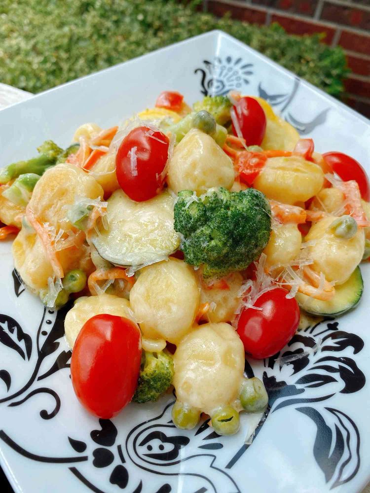 Skillet Gnocchi Primavera with Lemon Cream Sauce