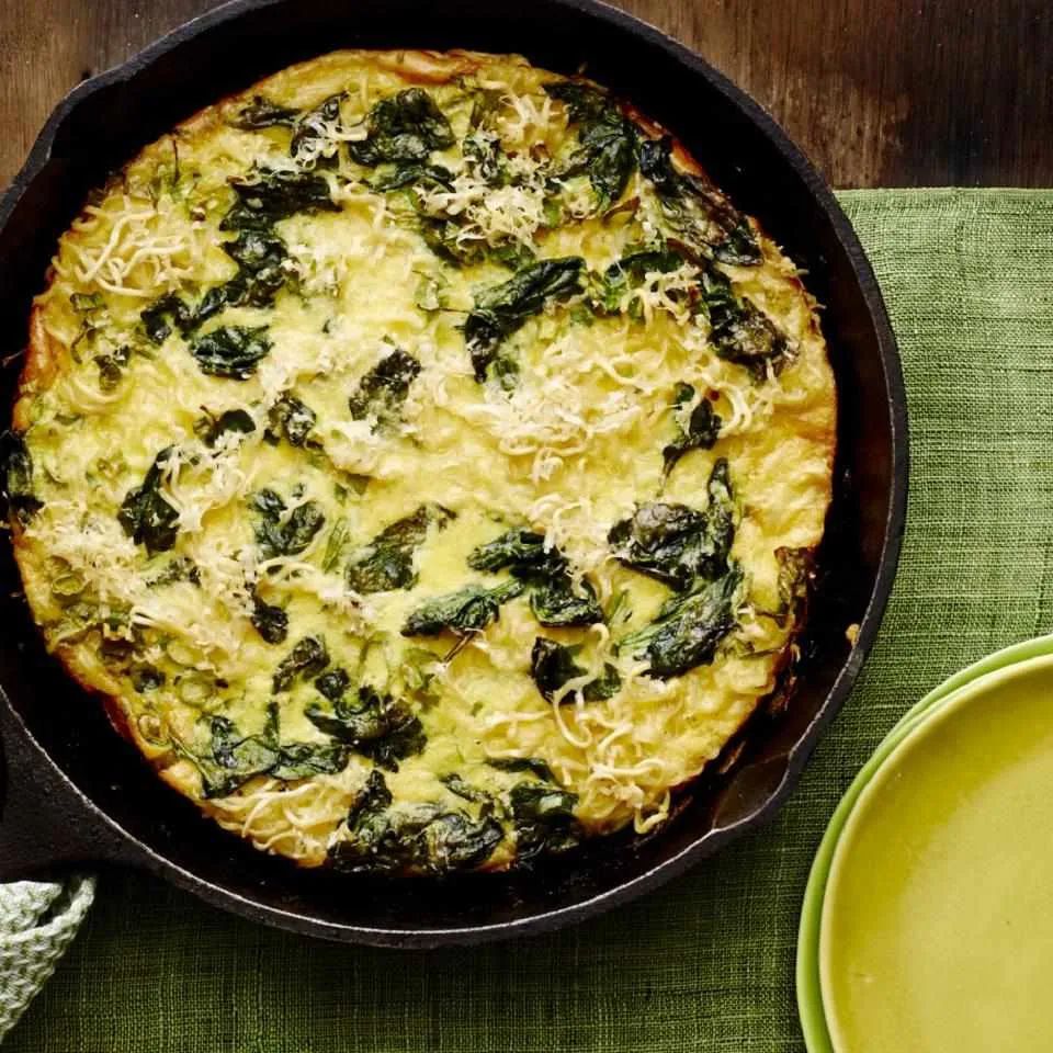 Cheesy Spinach Ramen Frittata