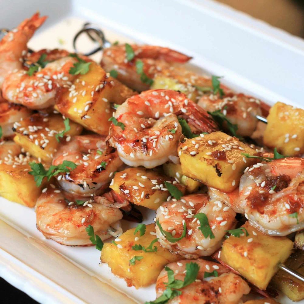 Grilled Teriyaki Shrimp and Pineapple Skewers