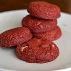 Red Velvet and White Chocolate Chunk Cookies