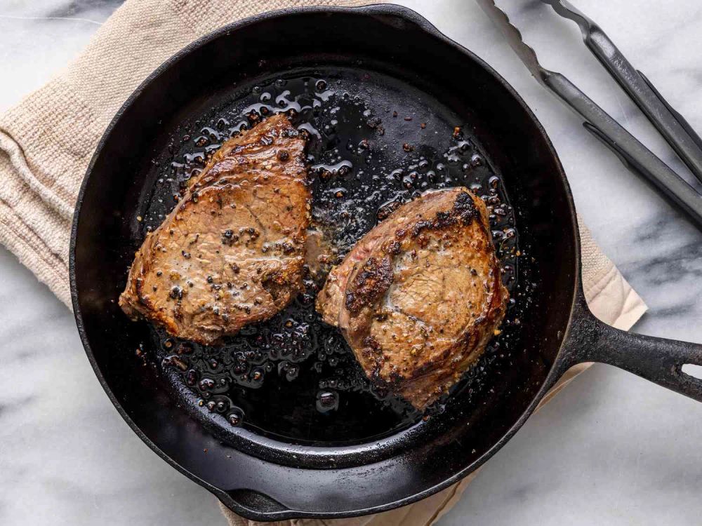 Cast Iron Pan-Seared Steak (Oven-Finished)