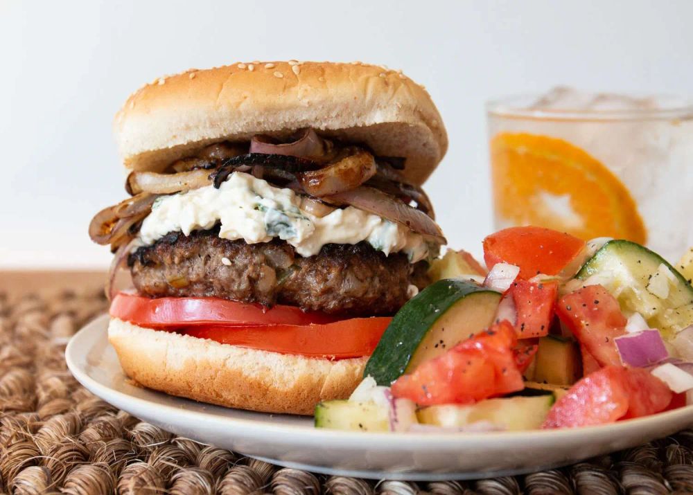 Goat Cheese-Stuffed Lamb Burgers