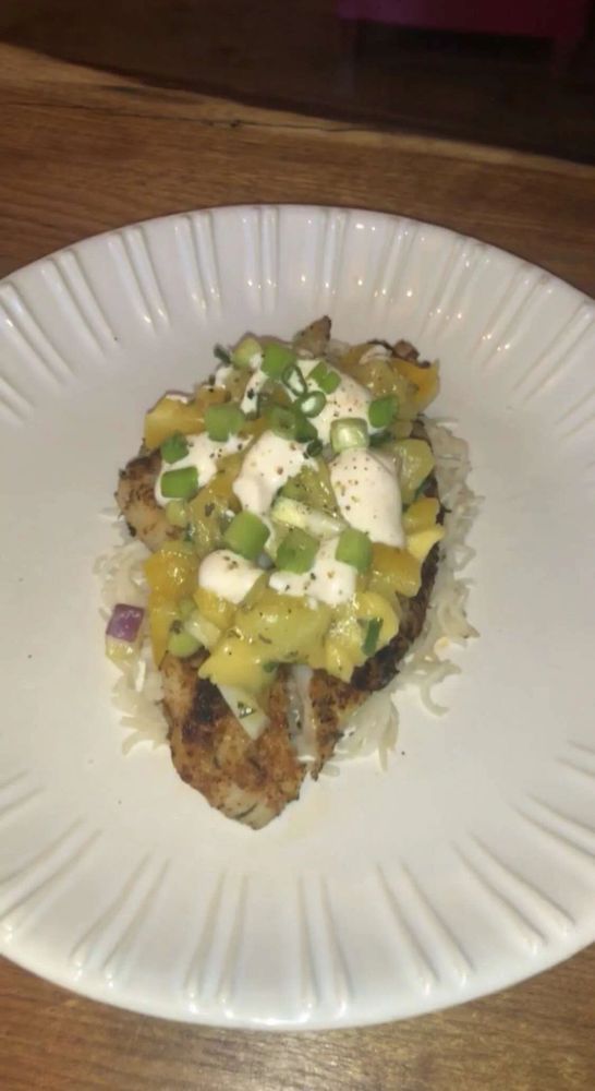 Blackened Flounder with Mango Slaw