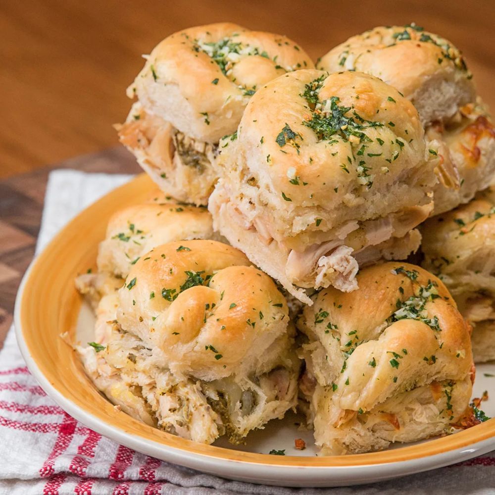 Pesto Chicken Garlic Knot Sliders