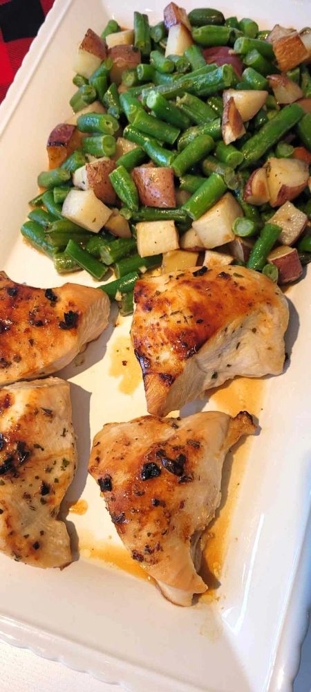 Sheet Pan Honey-Garlic Chicken Dinner