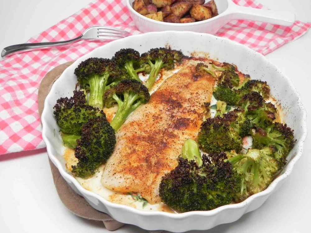 Old Bay Tilapia with Broccoli