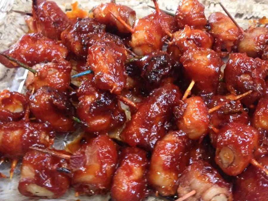 Spicy Bacon Wrapped Water Chestnuts