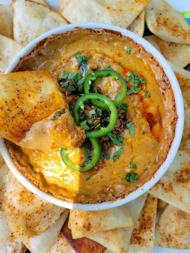 Baked Queso Dip with Ground Beef