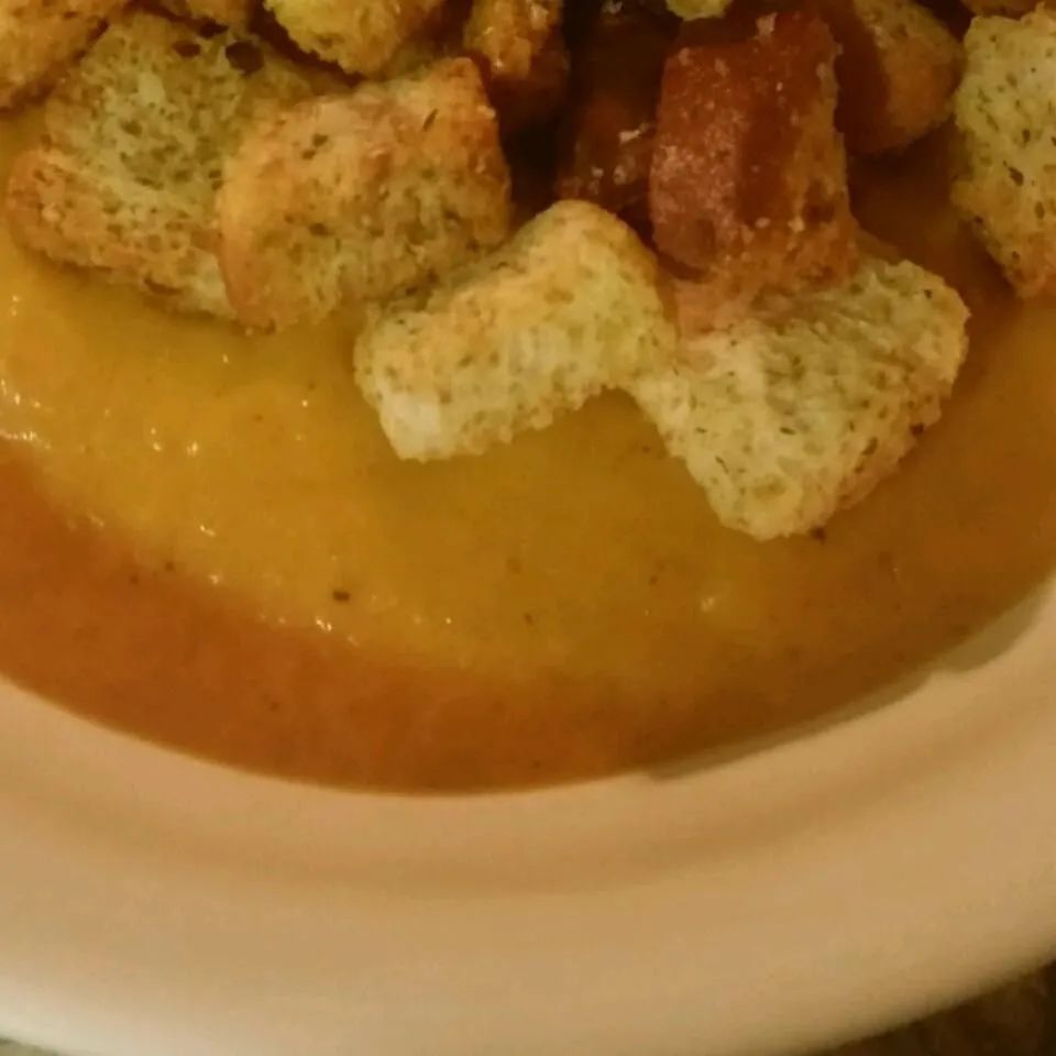 Baked Pumpkin, Sweet Potato, and Coconut Milk Soup