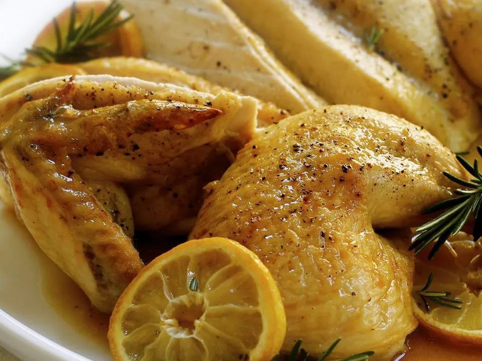 Butterflied Roast Chicken with Lemon and Rosemary