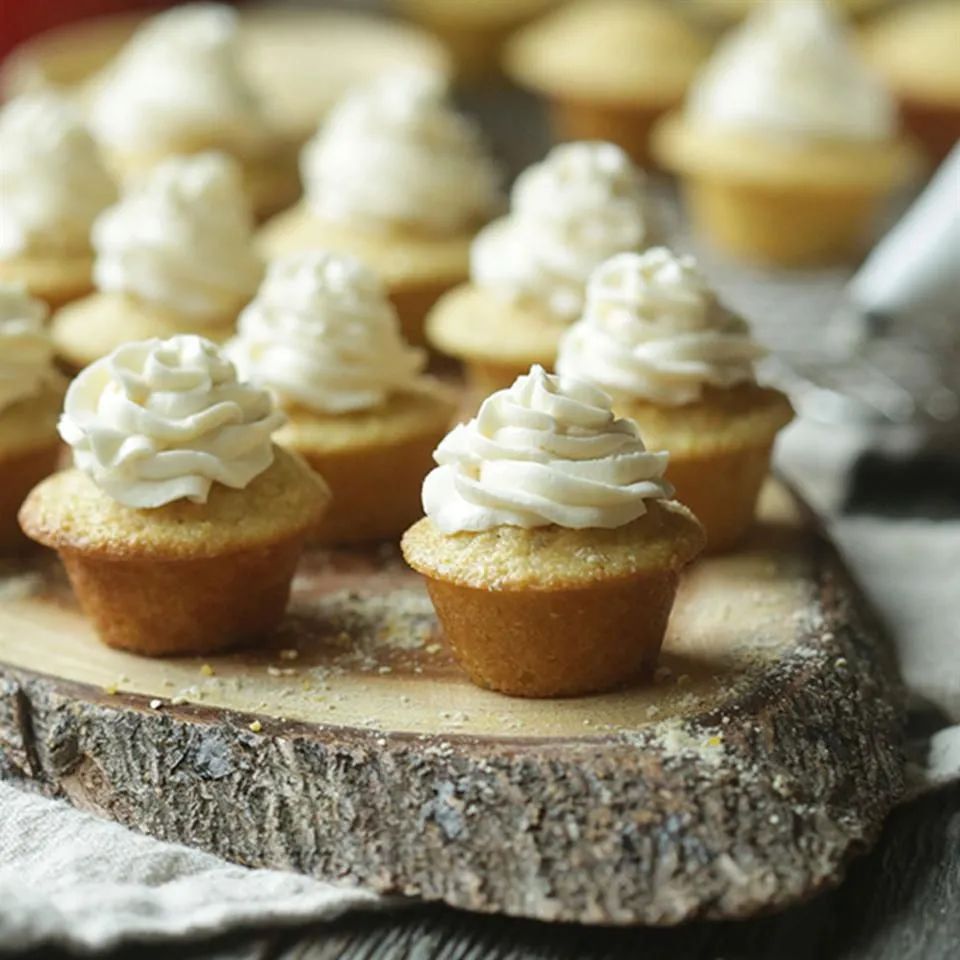 Mini Cornmeal Cupcakes with Maple Butter Cream