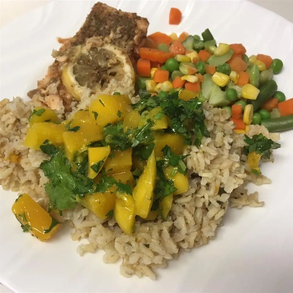 Baked Salmon with Tropical Rice