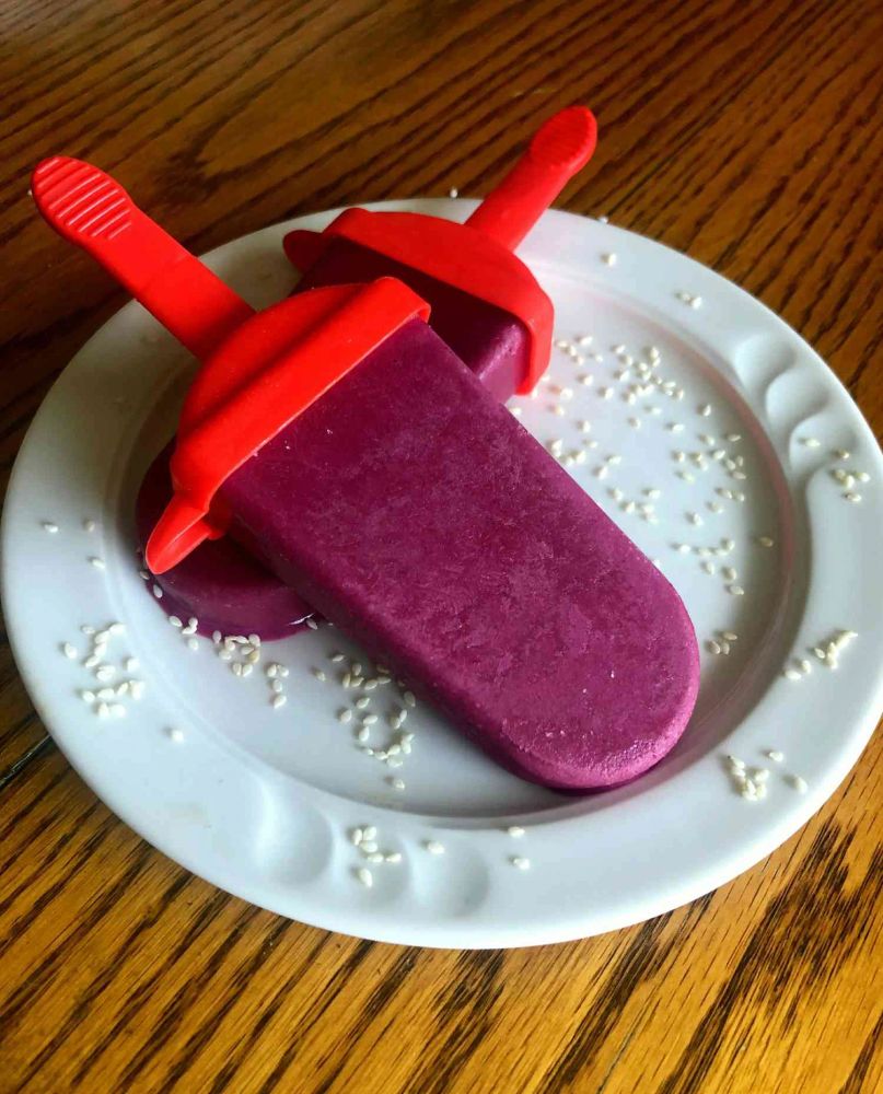 Blackberry-Tahini Ice Pops