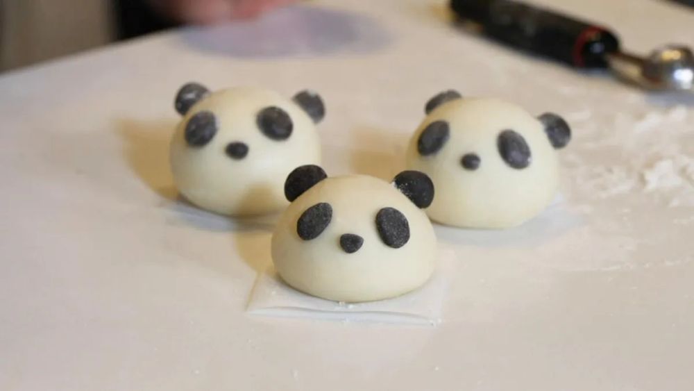 Red Bean-Stuffed Panda Buns