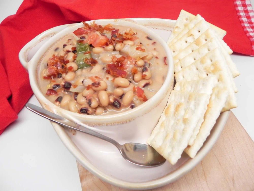 Spicy Black-Eyed Pea Soup with Bacon