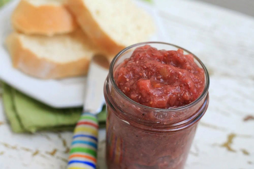 Quick Rhubarb Chia Jam